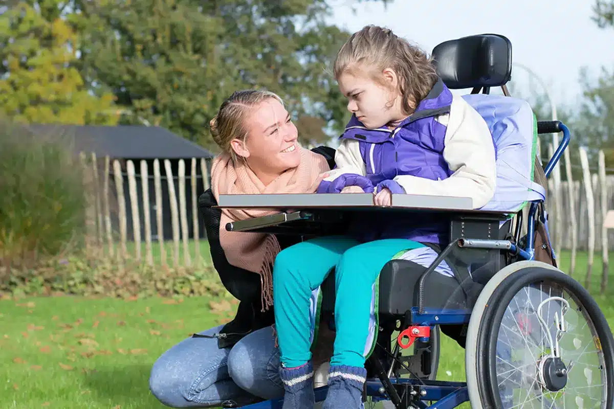mother with her disabled daughter