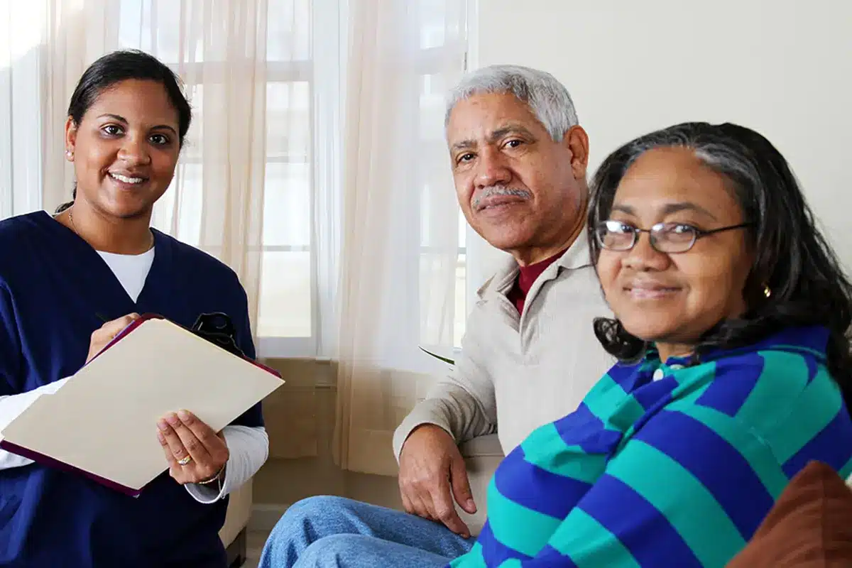 Elder couple with their estate planner